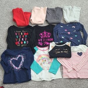 Bundle of 4T Girl clothing. Tees and leggings